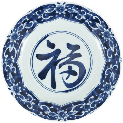 蓝凛堂9.5英寸圆盘釉下彩平盘