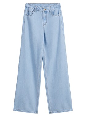 音儿专选百搭棉感直筒阔腿牛仔裤