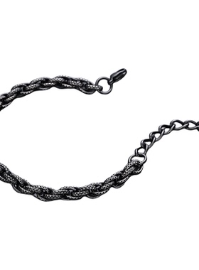 黑色蛇纹麻花不掉色手链