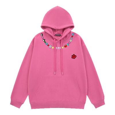 i.t GROUNDZERO韩系2025秋季新款桃红色连帽长袖印花卫衣上衣