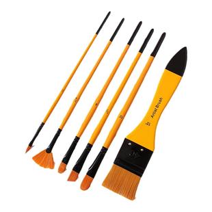 水粉水彩丙烯国画油画笔刷美术画笔套装 板刷扇形毛刷收纳画画颜料笔排笔 儿童初学者绘画美术生专用墙绘工具