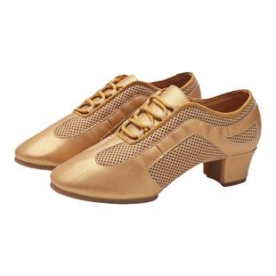 专业拉丁舞鞋真皮成年女士软底教师鞋中跟交谊舞舞蹈鞋广场跳舞鞋