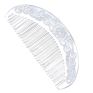 喜鹊银楼 银梳子999纯银正品雪花银梳刮痧熟银发梳女凤祥生日礼物