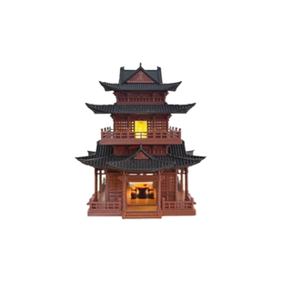 古建筑模型小房子摆件水陆鱼缸盆景假山古风微景观造景亭子diy