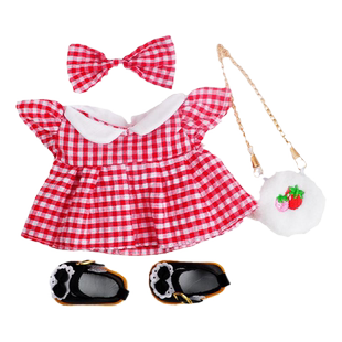 棉花娃娃衣服娃衣20cm秋冬圣诞过年服装套装公仔玩偶小配件送头饰