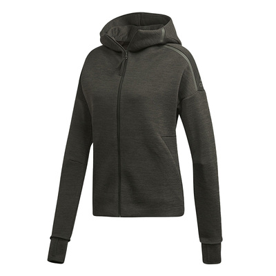 Adidas/阿迪达斯正品 女子运动休闲拇指洞连帽针织夹克外套EA0342