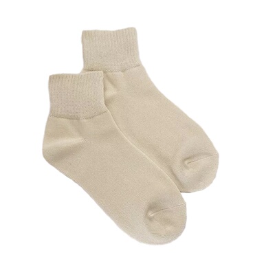 春夏米白2双组合有机棉短筒女袜
