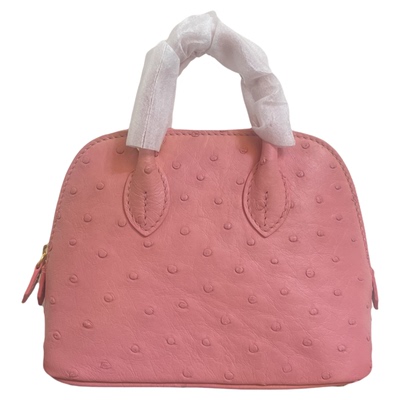 2025南非鸵鸟皮贝壳包精致优雅时尚高奢女单肩斜挎手拎包包18公分