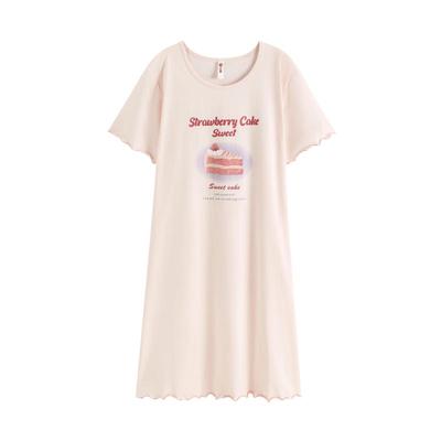 芬腾睡裙女款夏季纯棉短袖连衣裙休闲卡通睡衣女士家居服2024新款