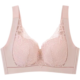 大罩杯天然乳胶薄款聚拢大码内衣女定型收副乳防下垂无钢圈文胸罩