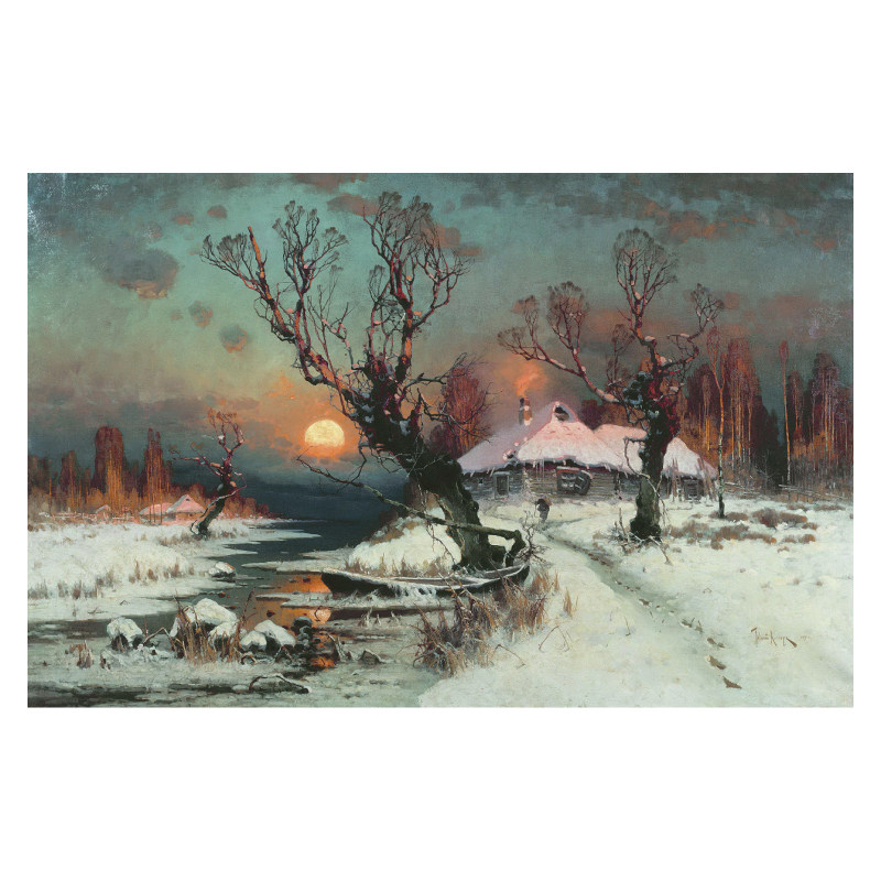 俄罗斯  克列维尔 Julius von Klever  风景油画 雪景 装饰画素材