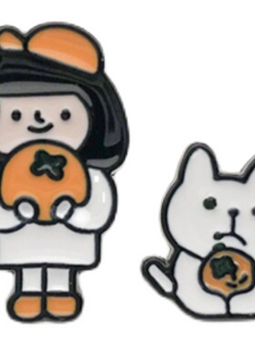 可爱日系卡通橘子猫胸针十周同款