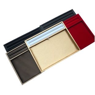 红绒看货盘拉丝黑泰丝两面色展示托盘戒指金银珠宝店柜台展示看货