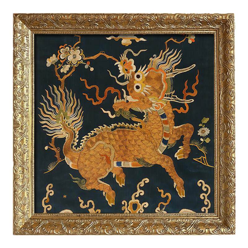 新中式中古风吉祥寓意麒麟装饰画