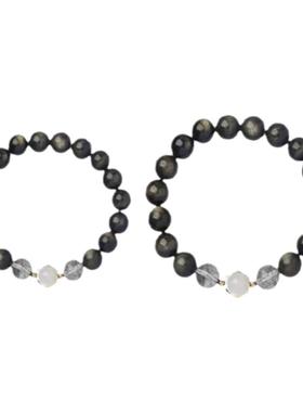 情侣一对金曜石天然水晶手链