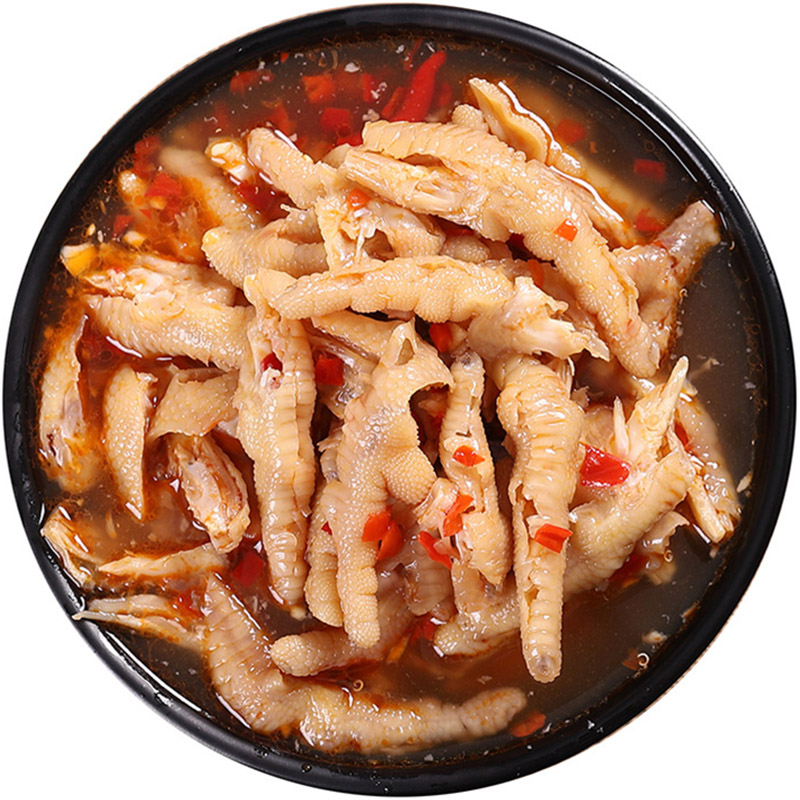 酸辣无骨柠檬网红泡椒脱骨即食鸡爪
