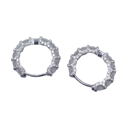 WBJ欧美银情侣莫桑石耳环