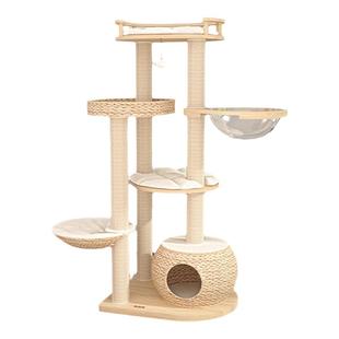 蜜罐猫爬架猫窝猫树一体跳台 实木进口松木 夏季猫架玩具 210012