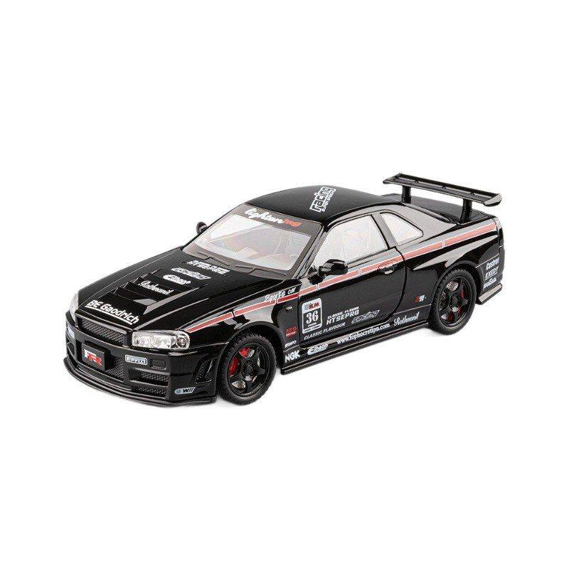 1:24GTR-R34电镀避震转向车模