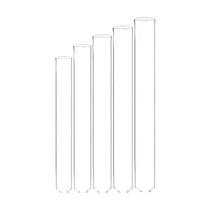 荣码玻璃试管平口圆底带塞口径12/13/15/18/20/25/30mm耐高温试管实验室用器材 支持定制