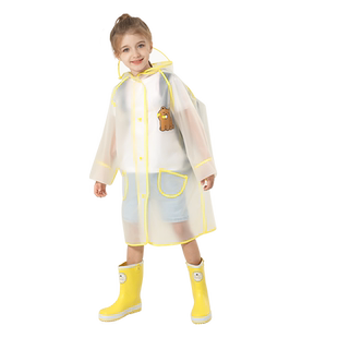 儿童雨衣女童女孩中大童2024新款10岁小学生透明加厚可带背书包位