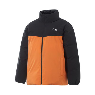 李宁男女童正反穿拼色保暖羽绒服