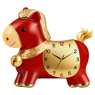 马上有钱挂钟客厅新款摇摆钟表挂墙家用餐厅装饰画日历免打孔时钟