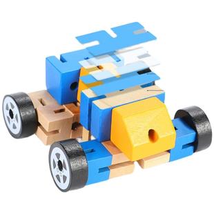 木头变形机器人玩具男孩百变积木拼装益智婴儿童幼儿园3到6岁拼图