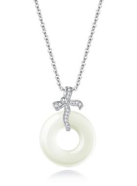 paraskors和田玉平安扣项链