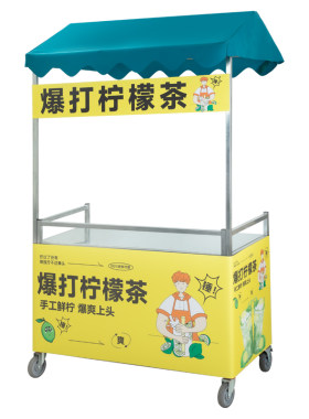 夜市烤肠面筋冰粉摆摊小推车可折叠桌子遮阳篷伞网红地摊小吃车轮