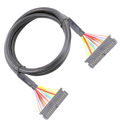 牛角座插头线2.54mm双排有槽带凸点接头PLC连接线数据线IDC信号线