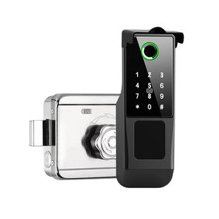 老式门锁改智能锁指纹密码锁家用防盗门户外防水铁门牛头电子门锁