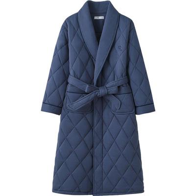 100%浴袍夹棉保暖三层睡袍