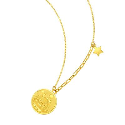 周大生足金福牌happy龙套链