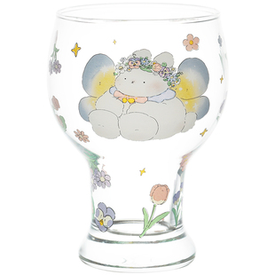 蓝莲花啤酒杯轻奢高档新款大容量家用高颜值杯子大酒杯玻璃扎啤杯