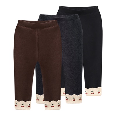 女童加绒打底裤秋冬季外穿儿童棉裤保暖过冬一体婴儿加厚宝宝裤子