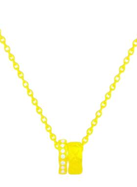 日韩几何项链轻奢小众设计感钛钢锁骨链气质锆石圈圈吊坠简约颈链