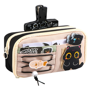 可爱猫咪红苹果笔袋女生2025新款超火网红高颜值ins风多功能文具盒女孩款大容量小学生初中男生铅笔盒文具袋