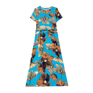 2026新款高端上海棉绸连衣裙夏天外穿年轻款妈妈中年人造棉长裙子