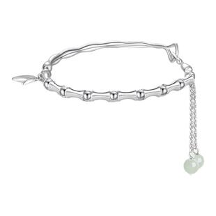 周大生竹节S925银手链小众高级新中式国风设计送女朋友生日礼物