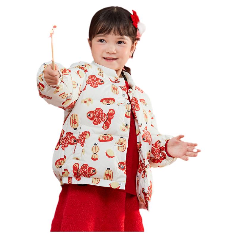 巴拉巴拉女童羽绒服儿童印花外套