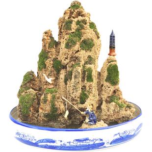 吸水石盆景上水石假山石奇石鱼缸造景家居装饰水秀石头奇石小摆件