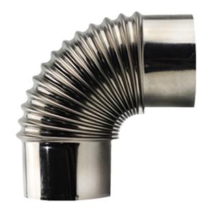 烟管弯头螺旋风管配件镀锌不锈钢90度排烟管圆波纹螺纹烟囱弯头