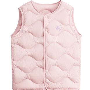 爱法贝童装24秋冬女童轻薄羽绒服内胆儿童羽绒背心马甲90%白鸭绒