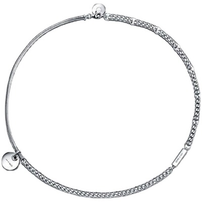 拼接吊坠项链925银可调节短项链