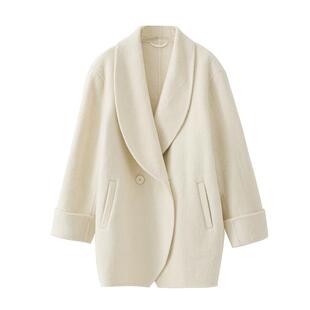 POPCHRIO欧可芮◆法式廓形羊毛双面呢大衣小个子短款西服毛呢外套