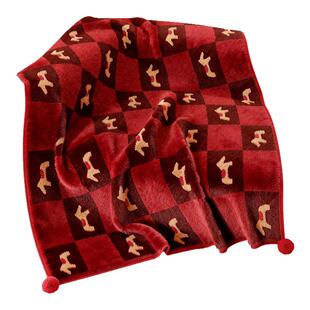 【马年一定红】2026新年红色毛毯防猫抓氛围感午睡沙发毯沙发盖布