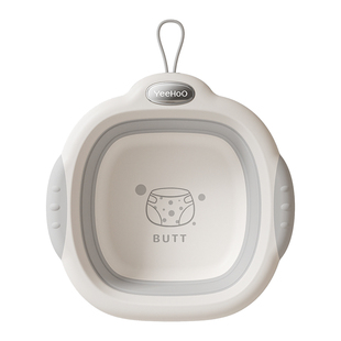 英氏婴儿可折叠洗脸盆儿童洗屁屁盆新生儿初生宝宝洗脚专用小盆子