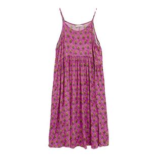 SYLP穗伊 柔软舒适无袖连衣裙A字迷人可爱花朵褶皱背带吊带长裙子