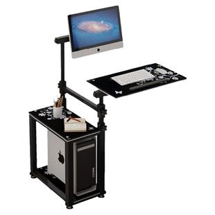 移动升降旋转无缝床边电脑桌懒人台式机床上办公电脑桌悬挂式架子